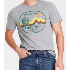 *Goodfellow & Co.* Men's XL - Grey Short Sleeve T-Shirt - Smokey Bear Says *NWT*